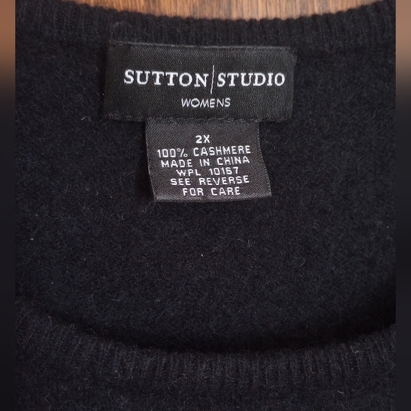100% Cashmere Vest Top | Black Tank Sweater, Sutton Studio Knit - Picture 2 of 6